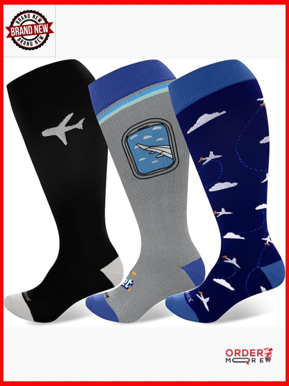 Plus Size Compression Socks Wide Calf 20-30 mmHg Knee High Support for Nurses